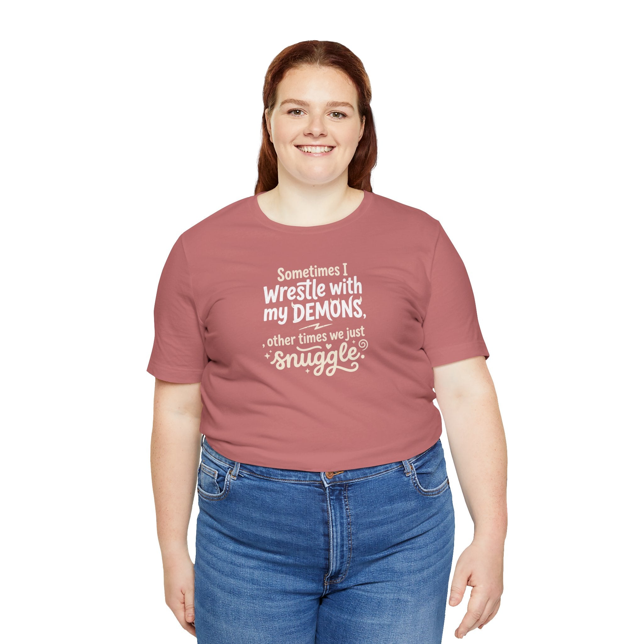 "Snuggling With My Demons" T Shirt | Funny Quote