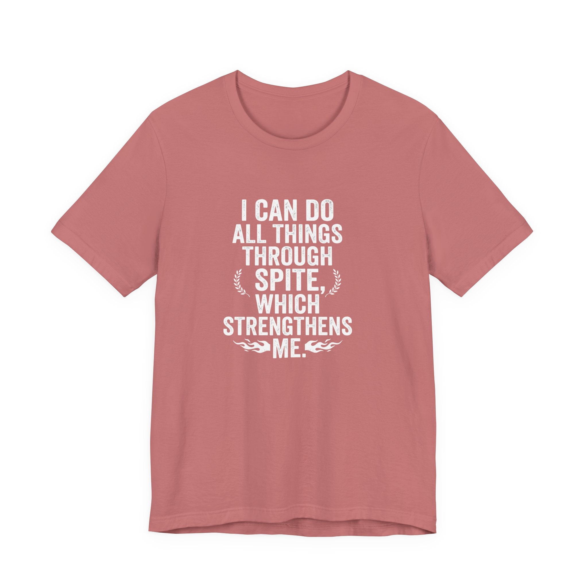 "I can do all things through spite" T shirt | Funny Quote